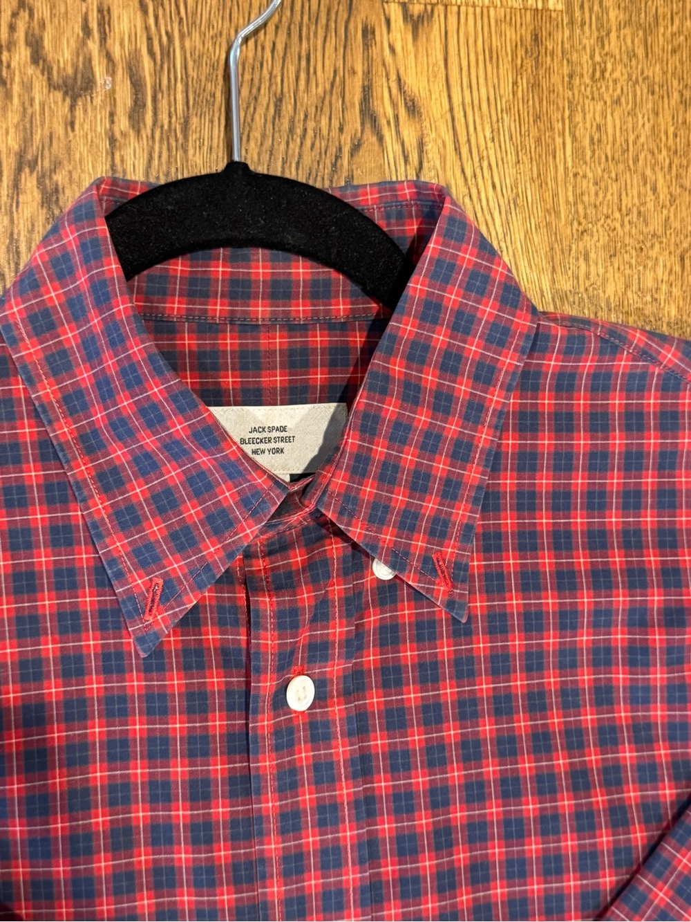 Jack Spade Red and Blue Plaid Cotton Button-Down Shirt